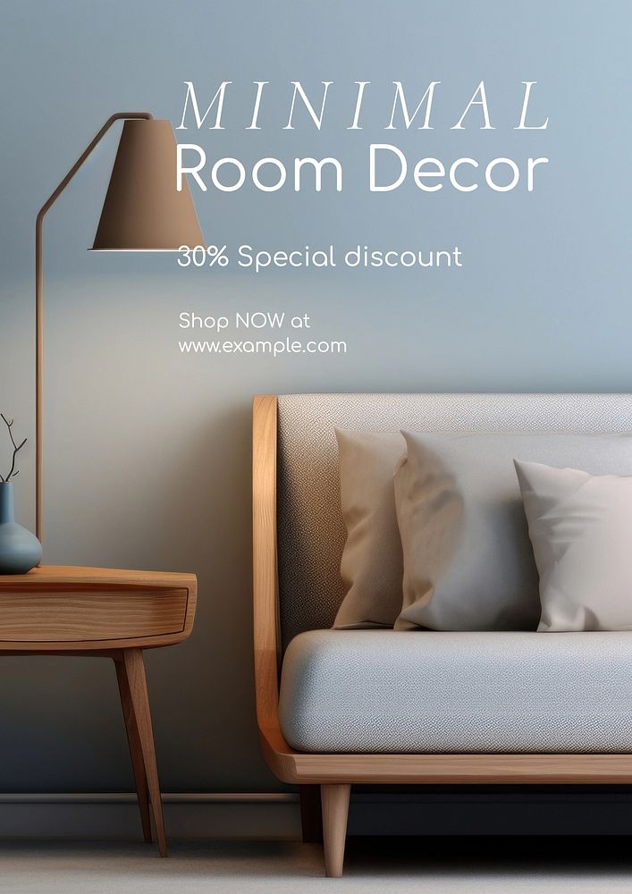 Minimal room decor poster template