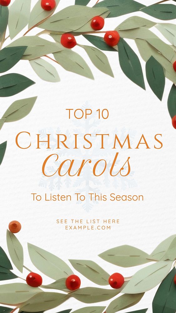 Christmas carols list Instagram story template