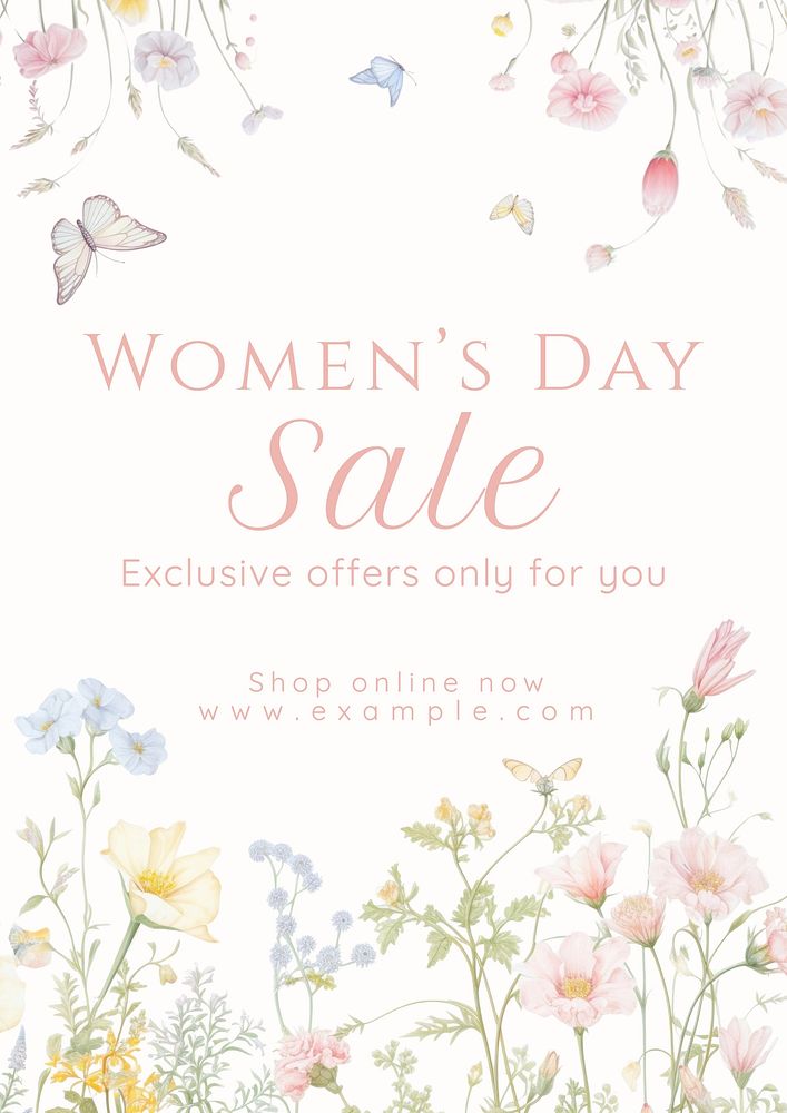 Women's day sale poster template