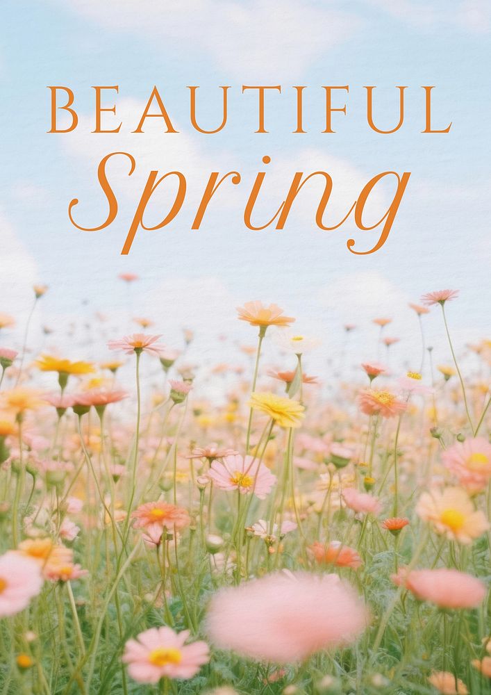 Beautiful spring poster template