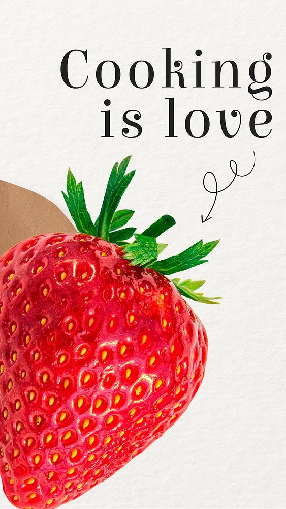 Cooking is love quote Instagram story template