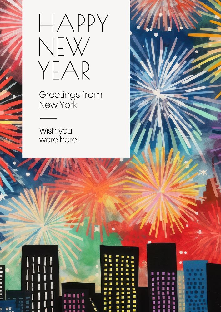 Happy new year poster template