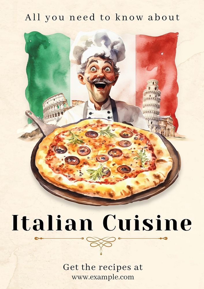 Italian cuisine poster template