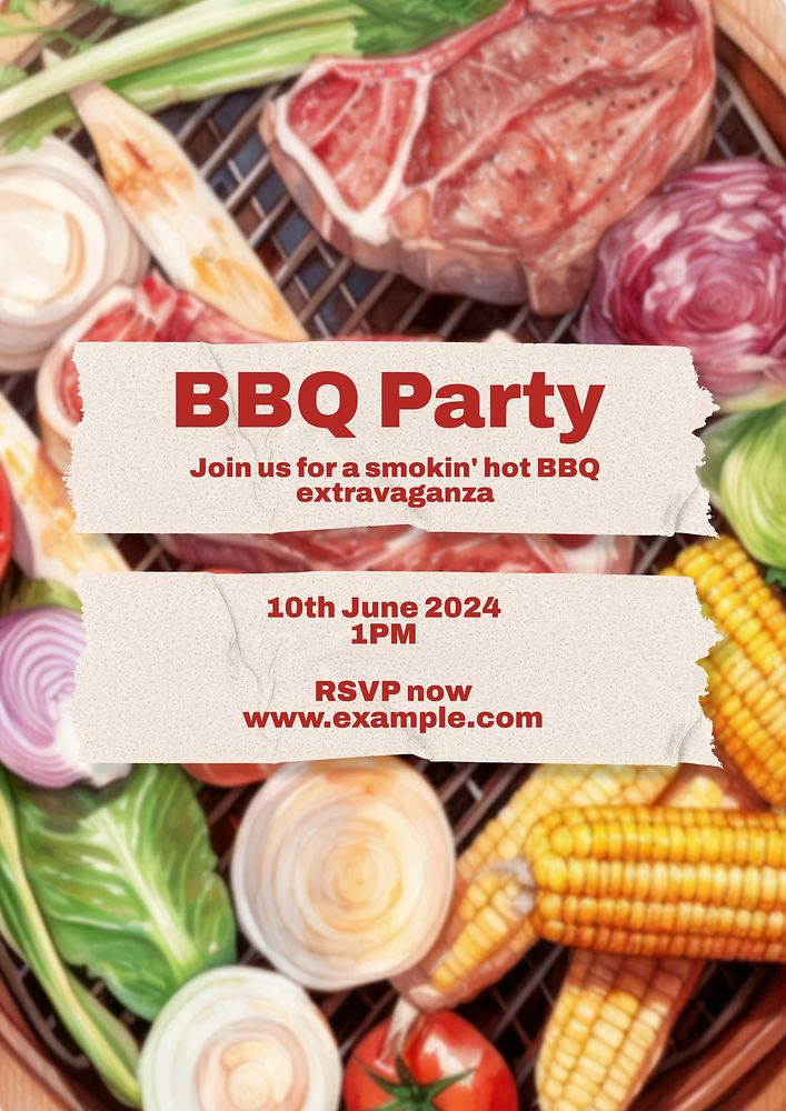 BBQ party   poster template