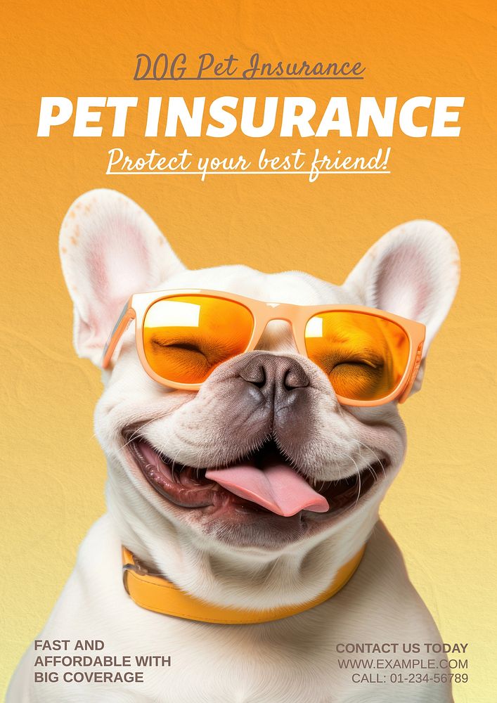 Pet insurance poster template