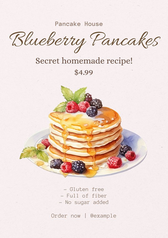 Homemade pancake poster template