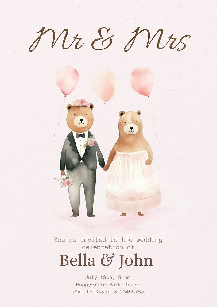 Gay wedding poster template