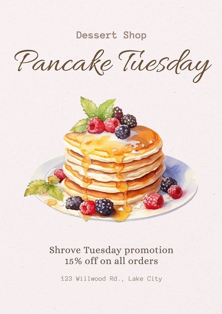 Pancake Tuesday poster template