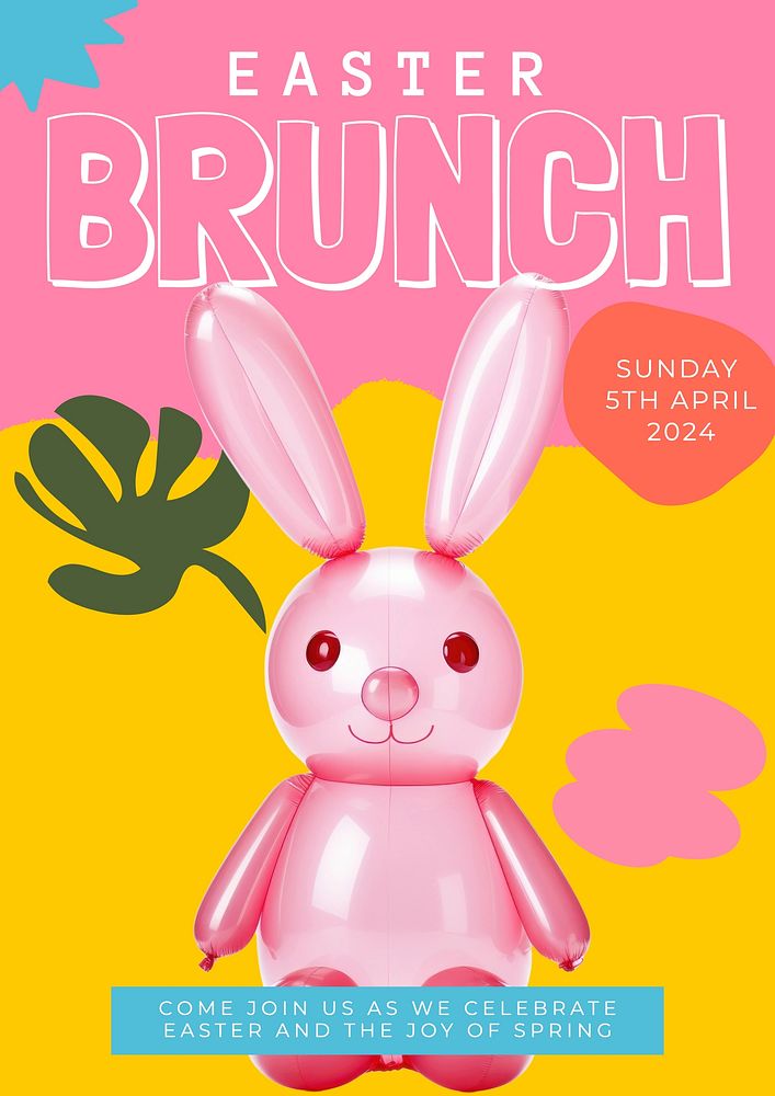 Easter brunch poster template