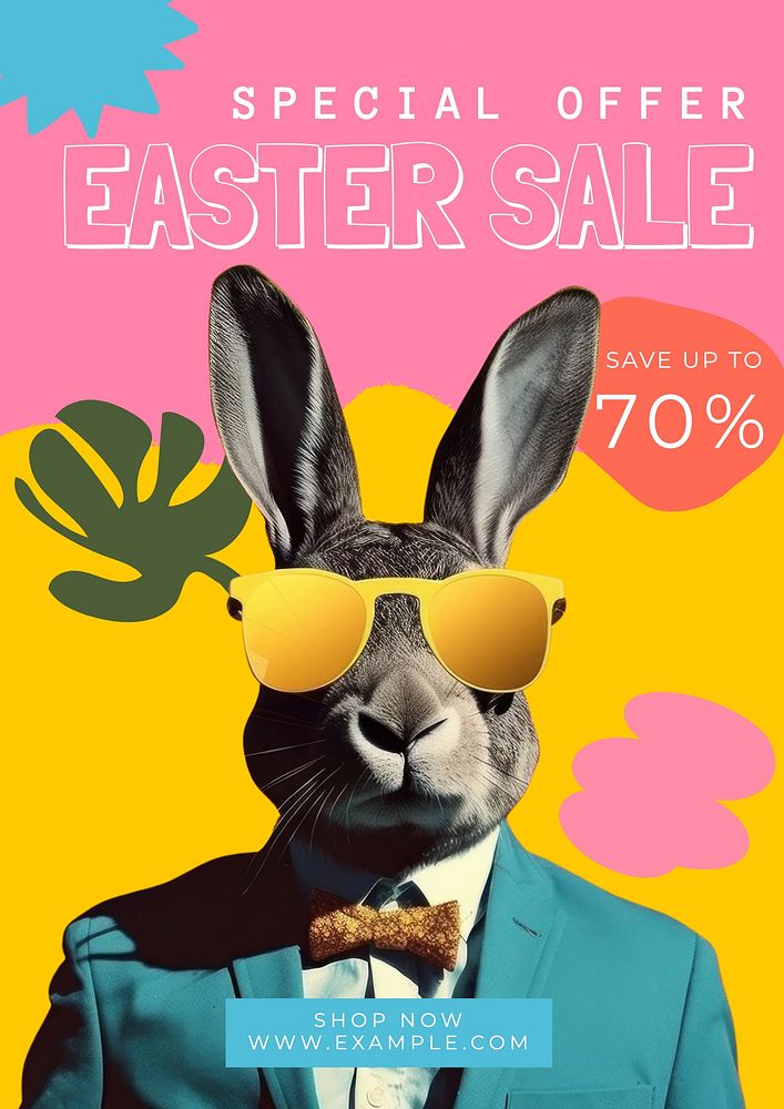 Easter sale  poster template