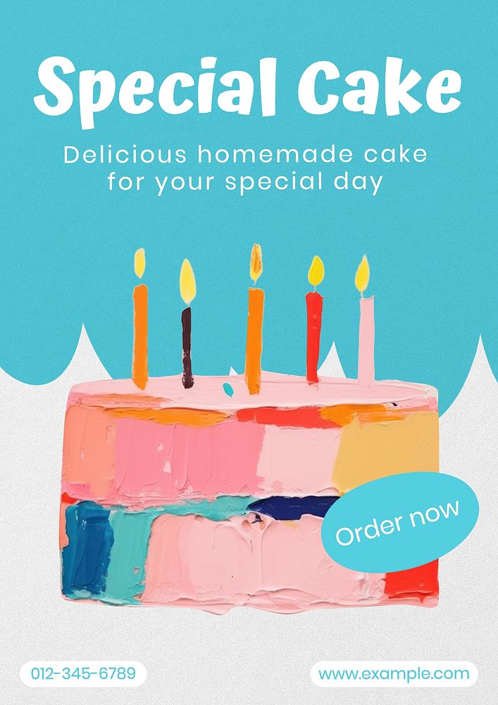 Special cake poster template and design
