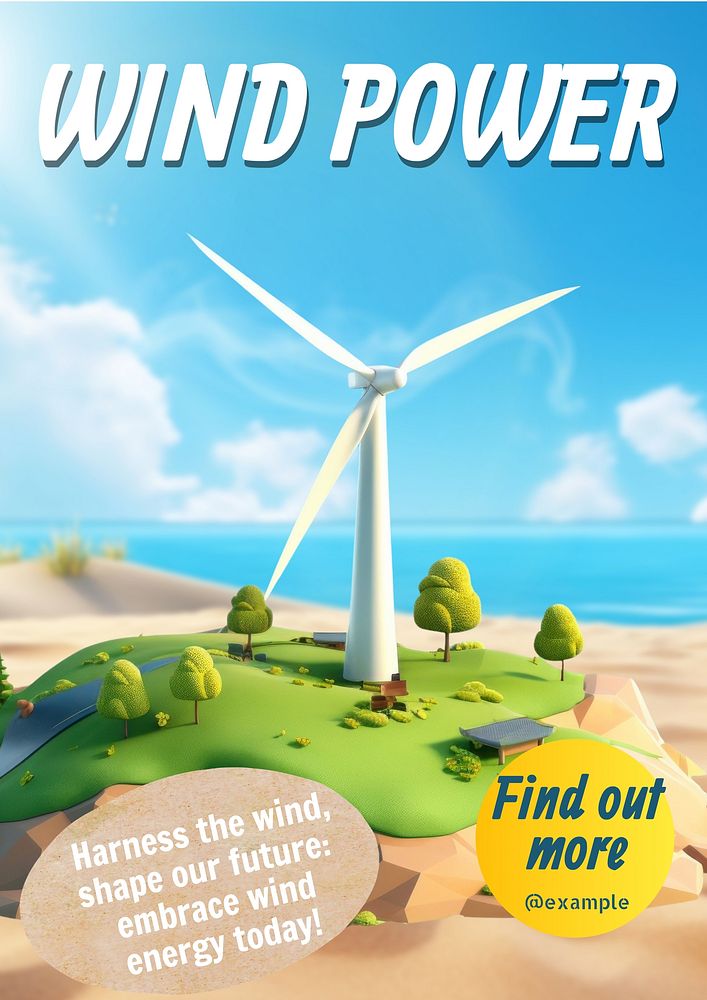 Wind power poster template
