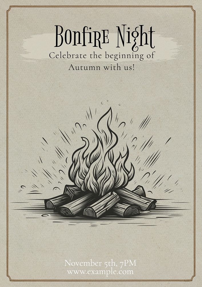 Bonfire night poster template