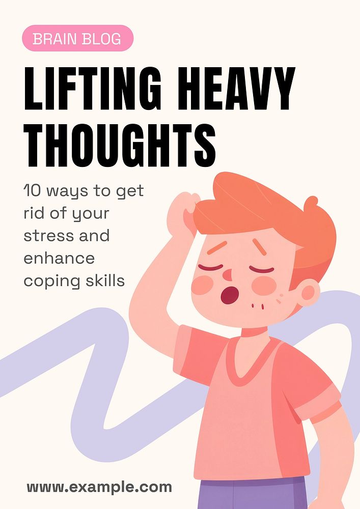 Lifting heavy thoughts poster template