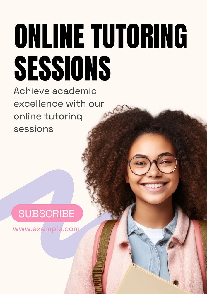 Online tutoring sessions poster template