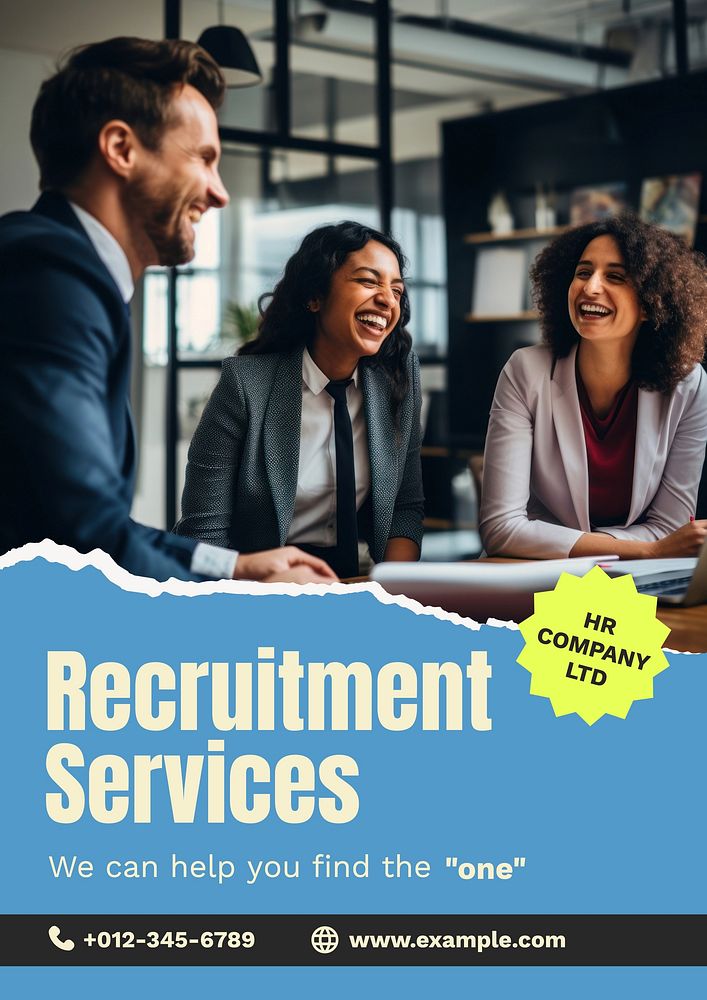 Recruitment services poster template
