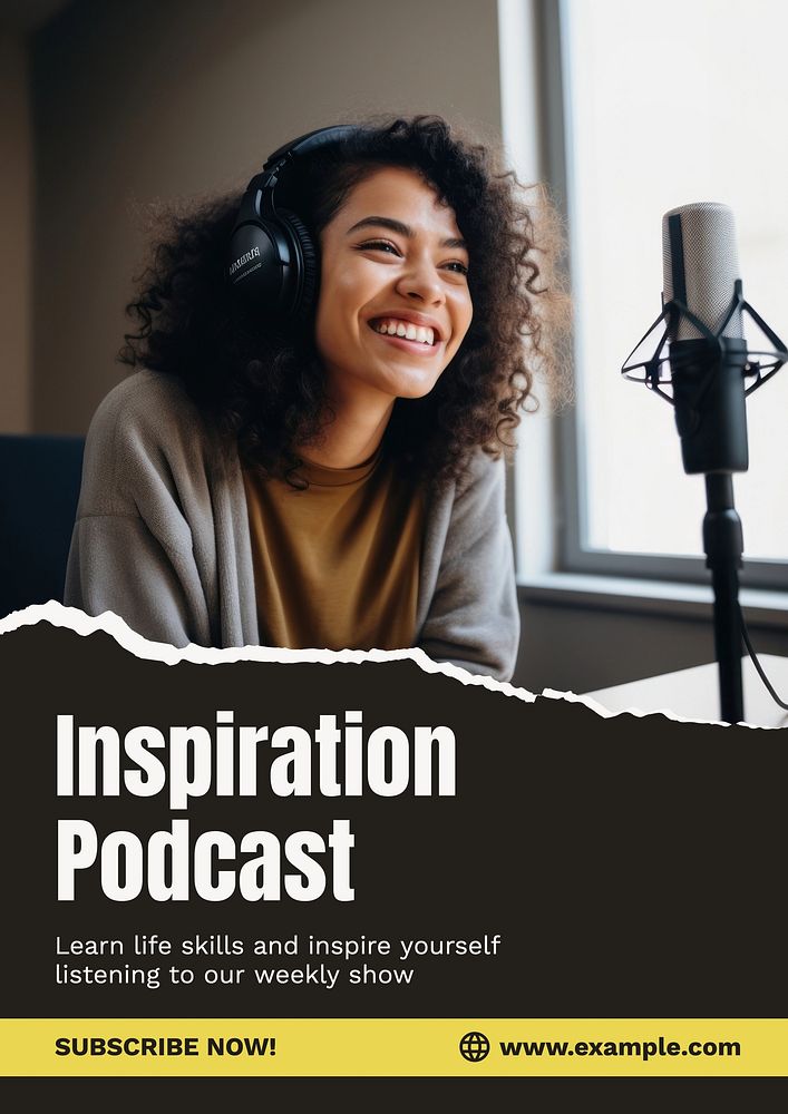 Inspiration podcast poster template and design