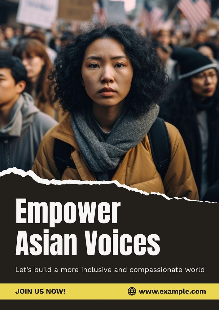 Empower asian voices poster template and design