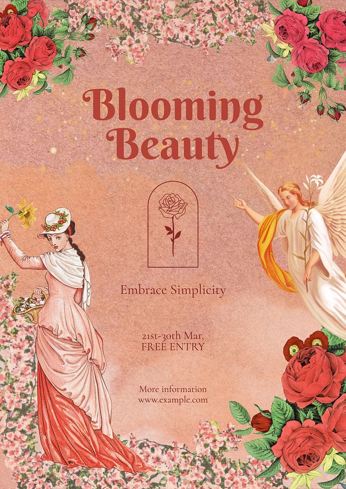Blooming beauty poster template