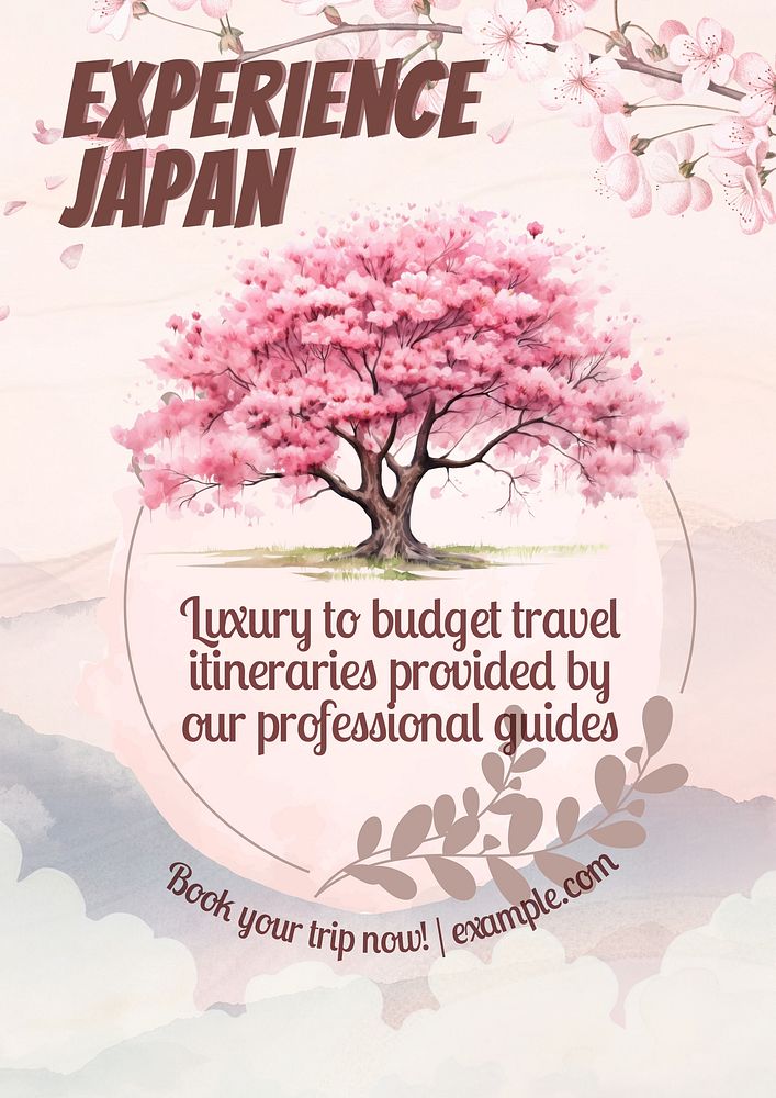 Japan travel ad poster template