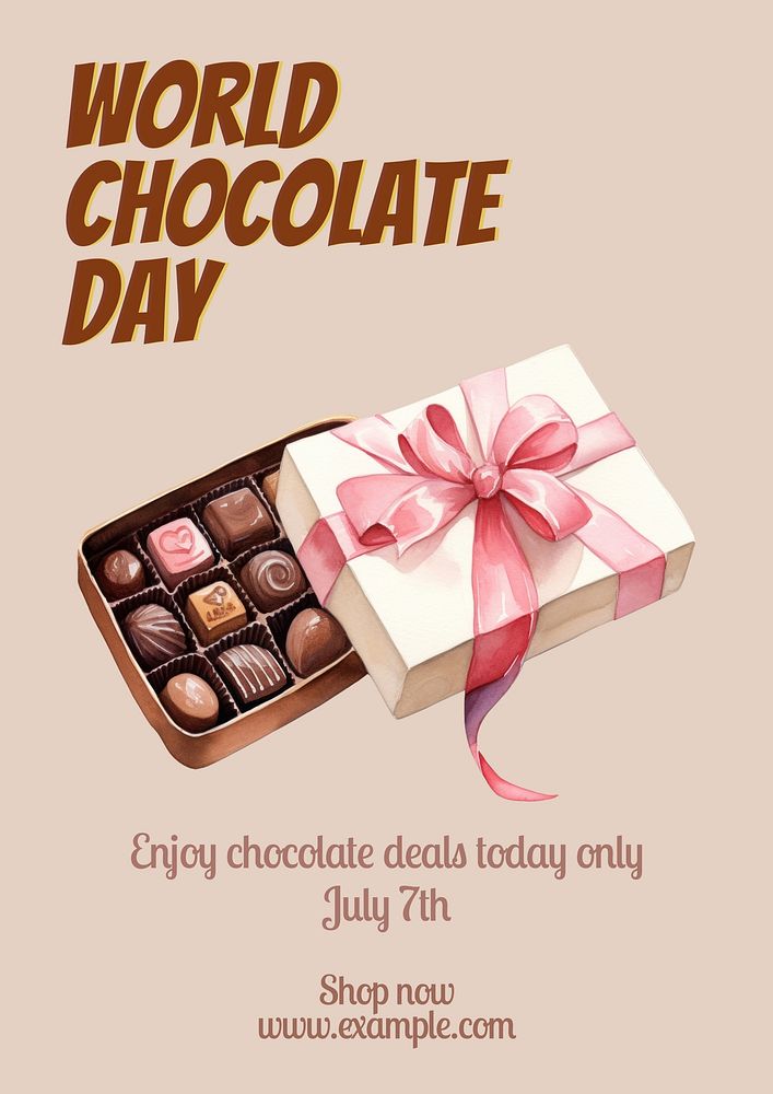 World chocolate day poster template