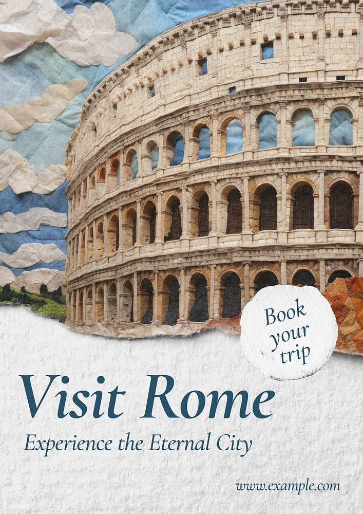 Visit Rome poster template