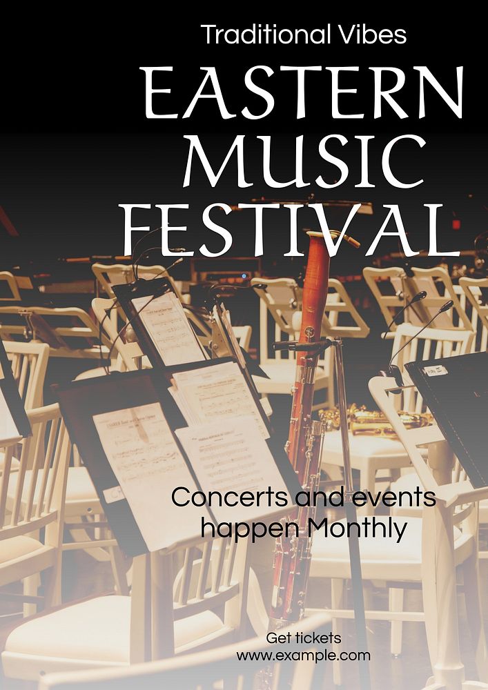 Eastern music festival poster template