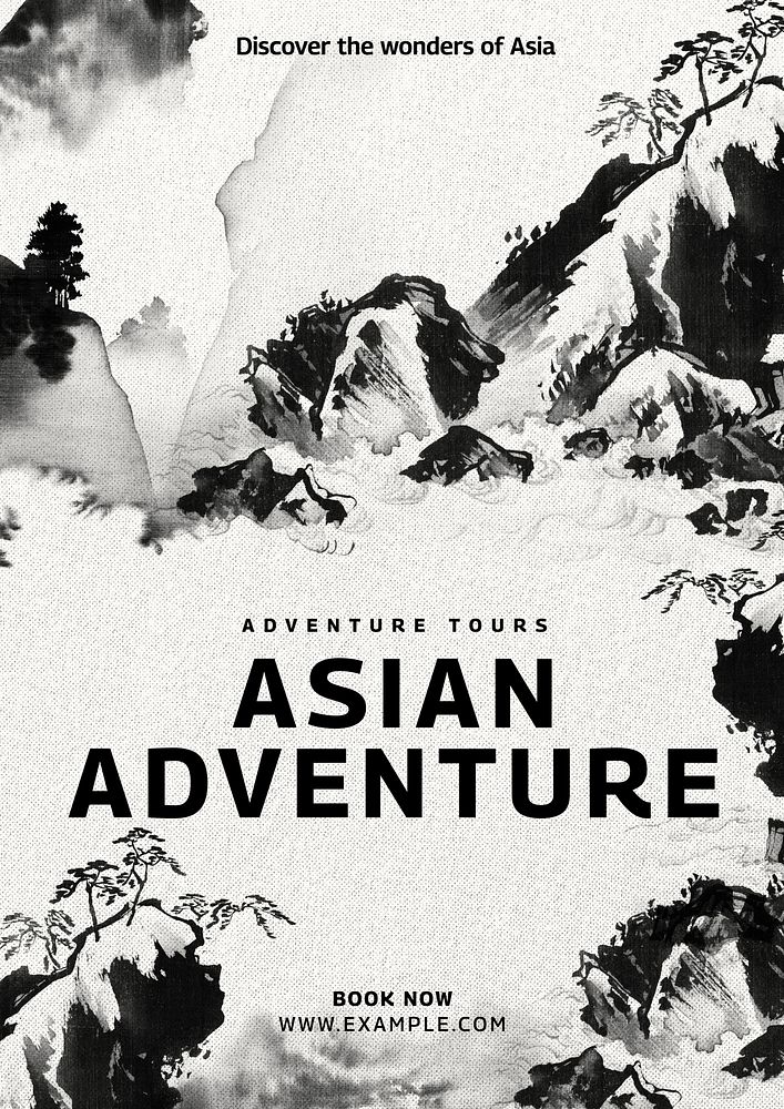 Asian adventure poster template