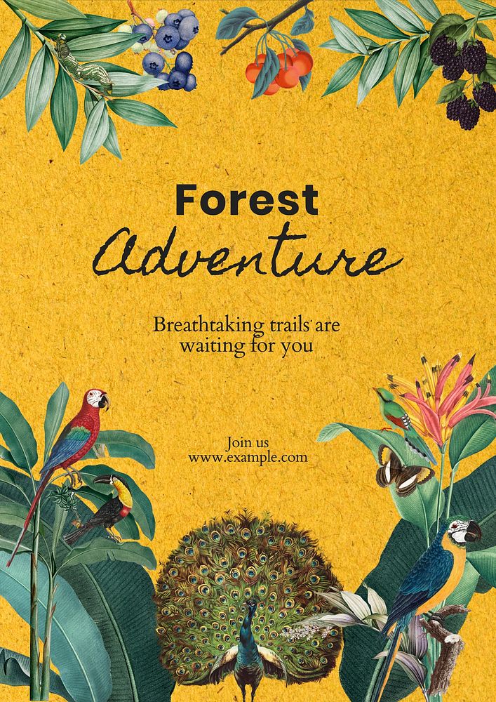 Forest adventure poster template
