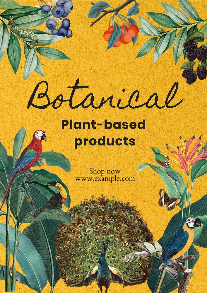 Botanical products  poster template