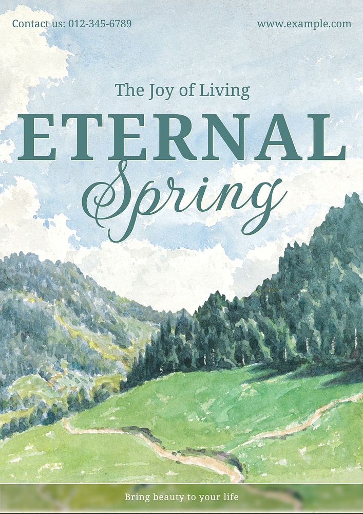 Eternal spring poster template
