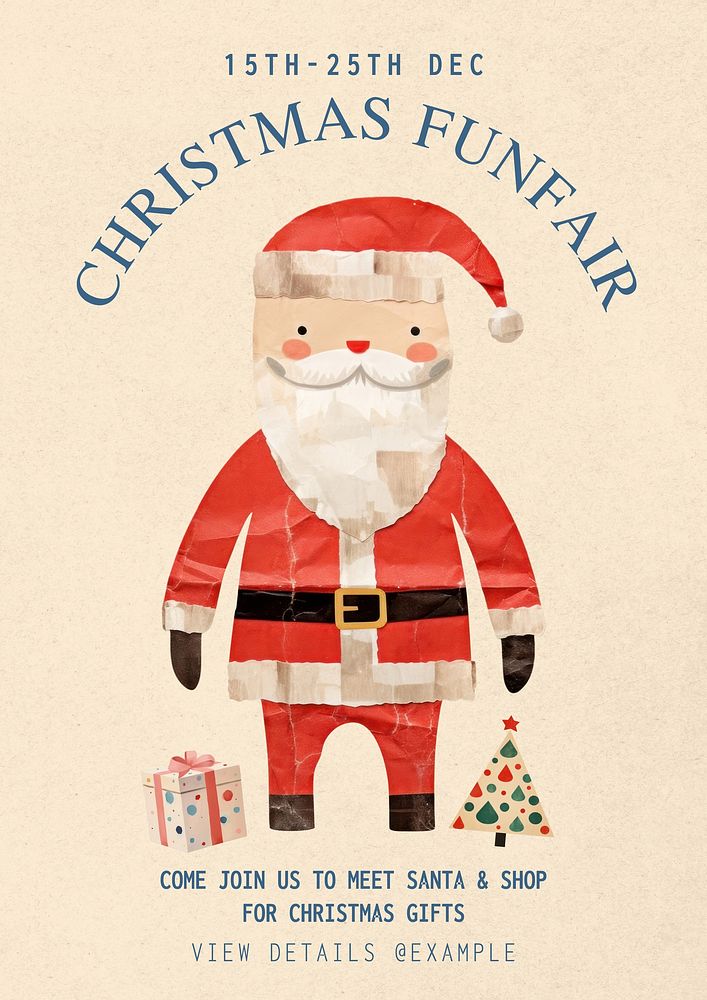 Christmas funfair & Santa poster template