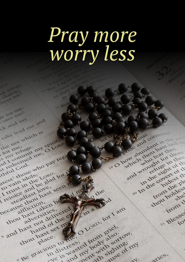 Pray more worry less poster template