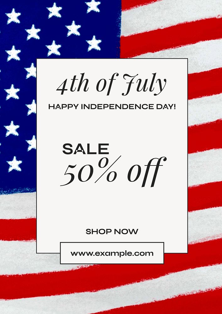 4th of July sale poster template