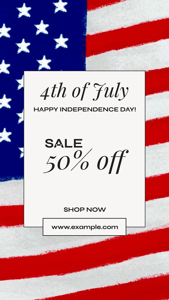 4th of July sale Facebook story template