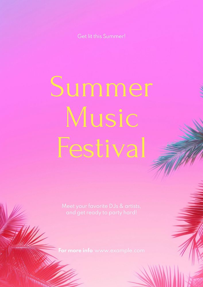 Summer music festival poster template