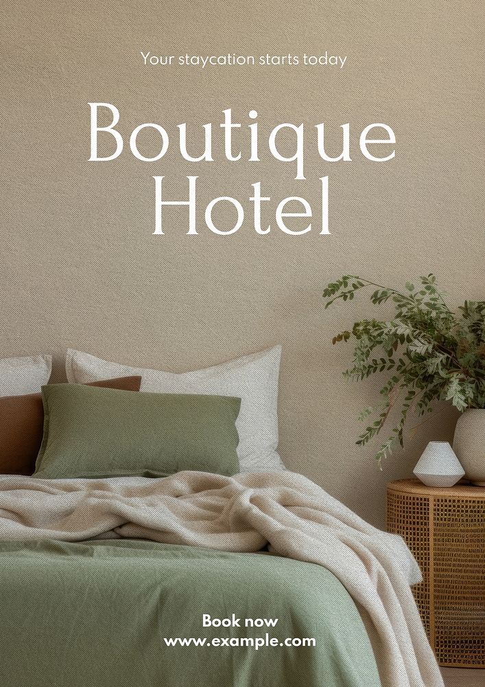 Boutique hotel poster template