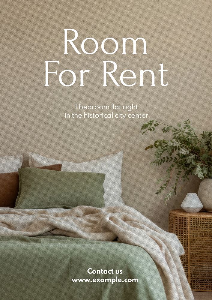 Room for rent poster template