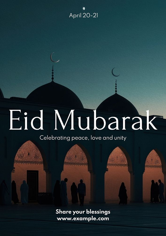 Eid Mubarak poster template
