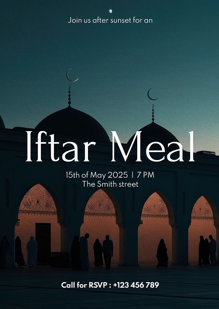 Iftar meal poster template