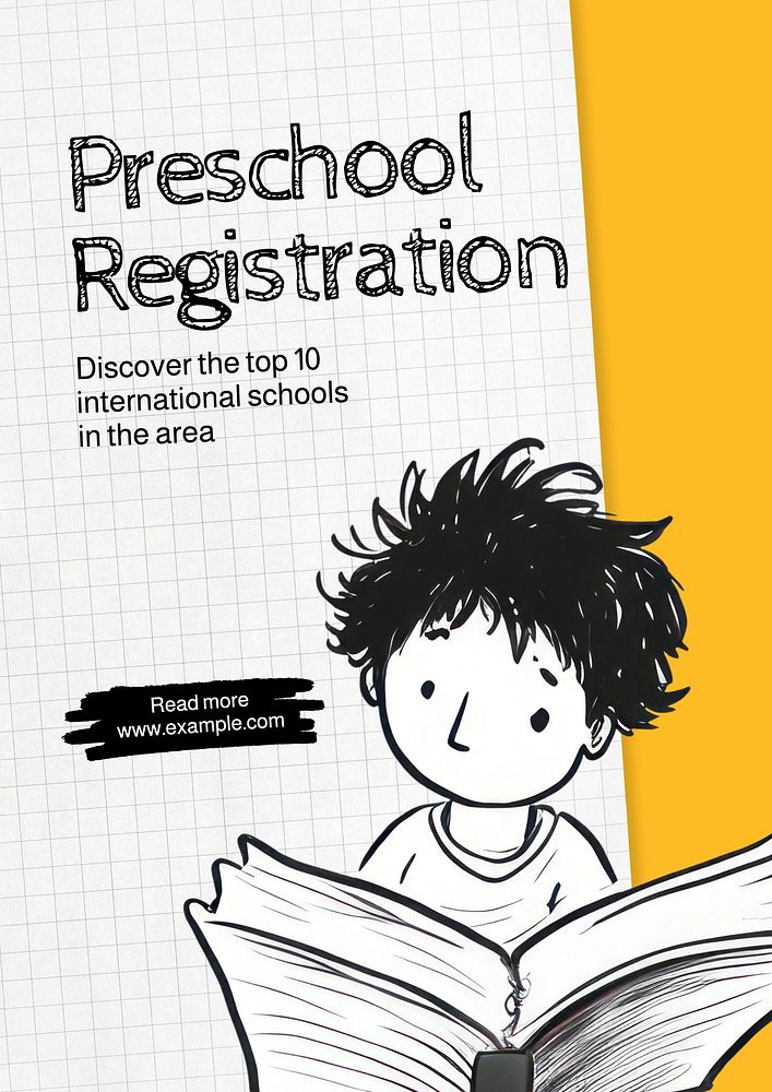 Preschool registration poster template