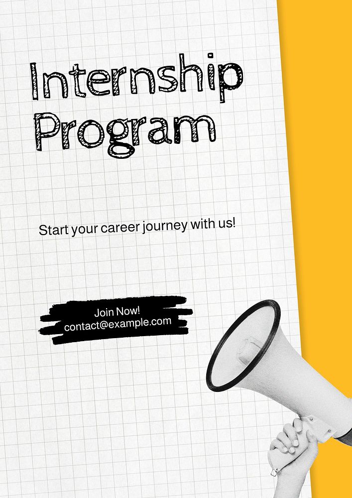 Internship program poster template