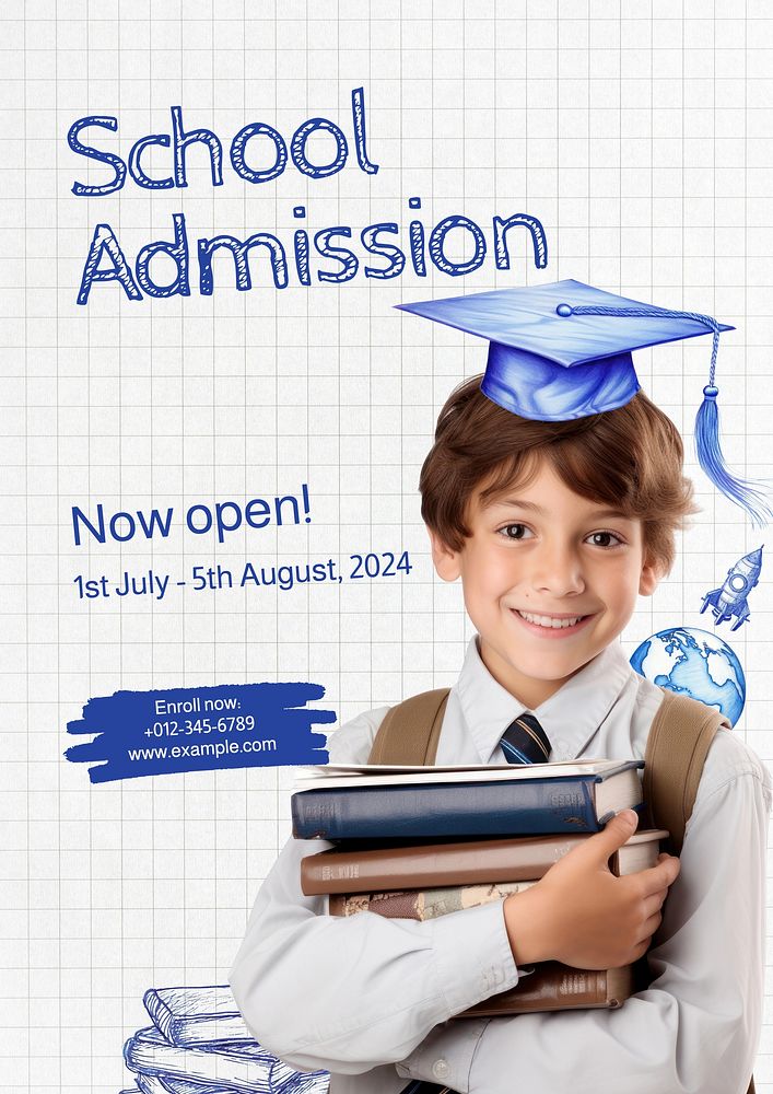 School admission poster template