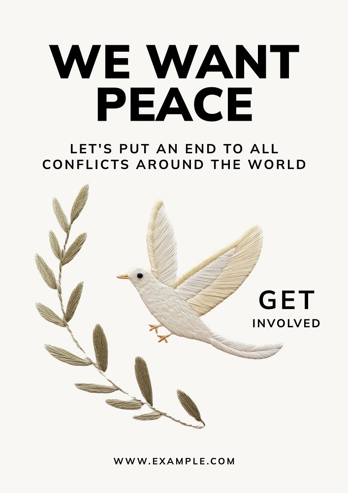Call for peace poster template
