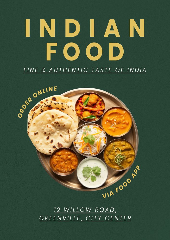 Indian food poster template
