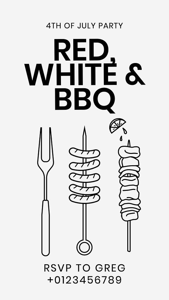 BBQ party Facebook story template