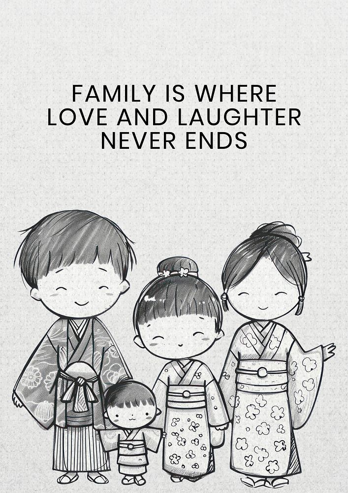 Family love  quote poster template