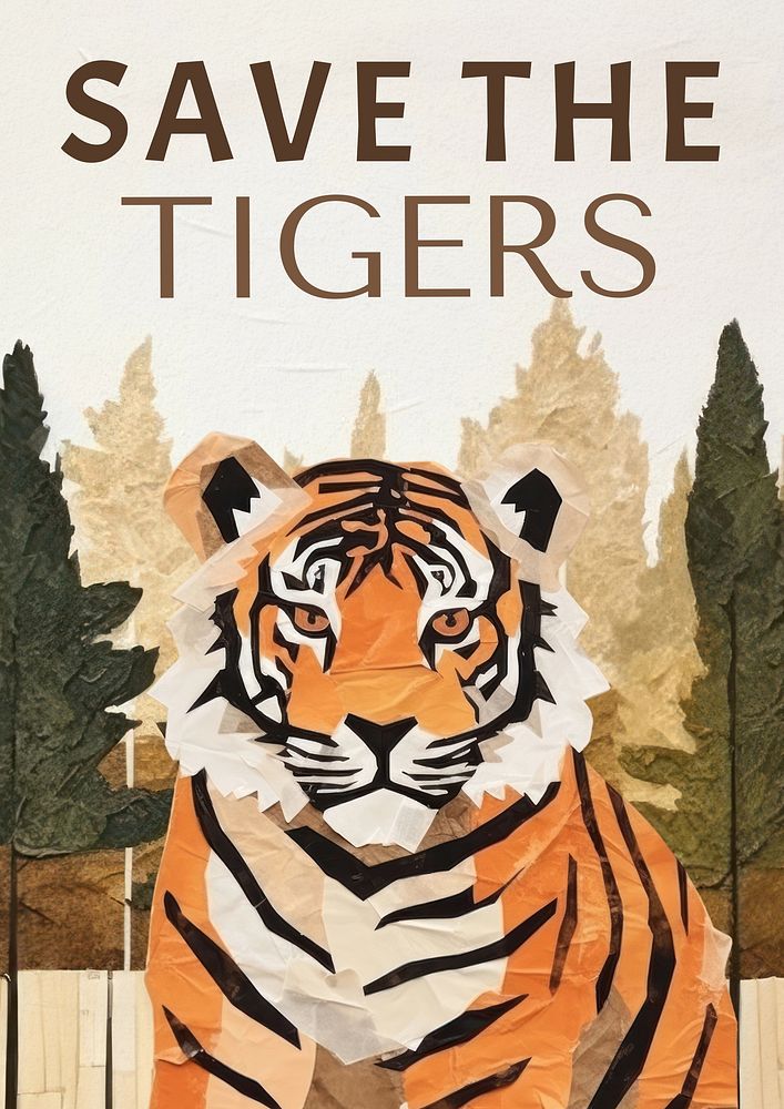 Save the tigers poster template