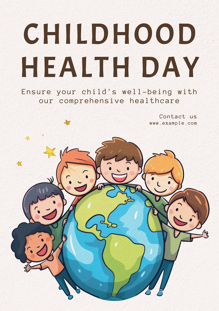 Childhood health day poster template