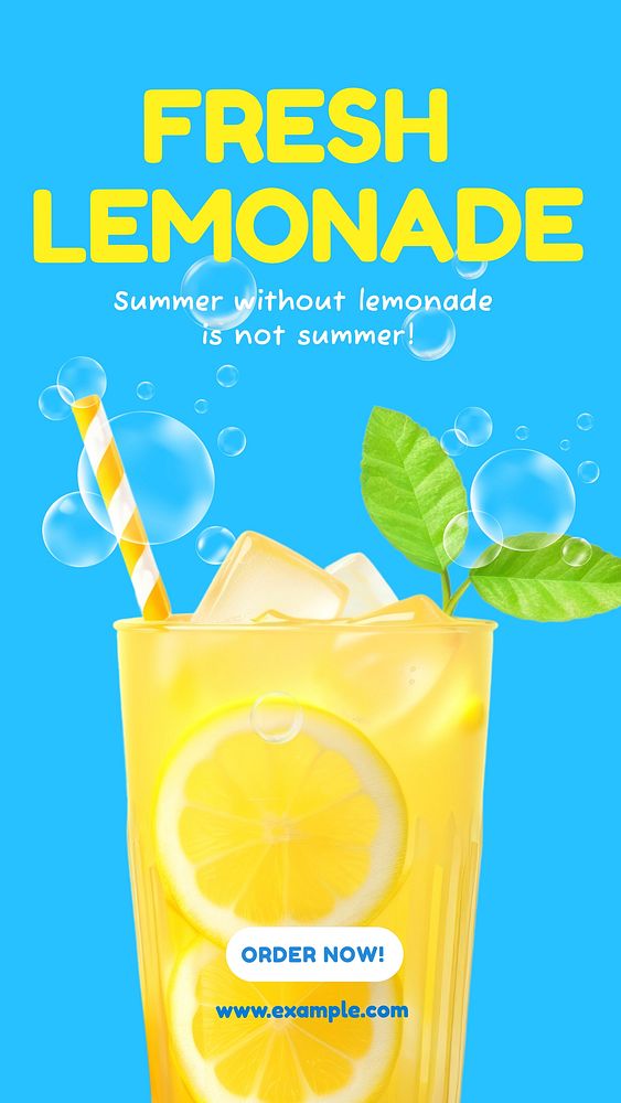 Fresh lemonade Facebook story template